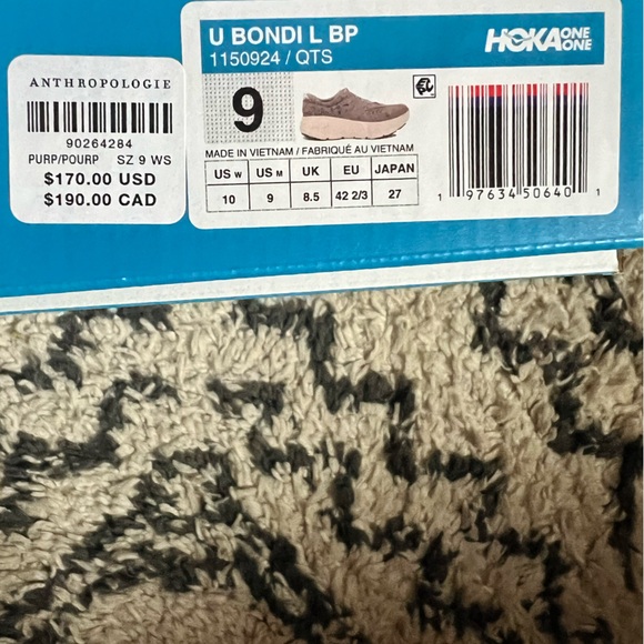 NIB HOKA® Vibrant Bloom Bondi L Sneakers - Size 9 - Picture 4 of 6